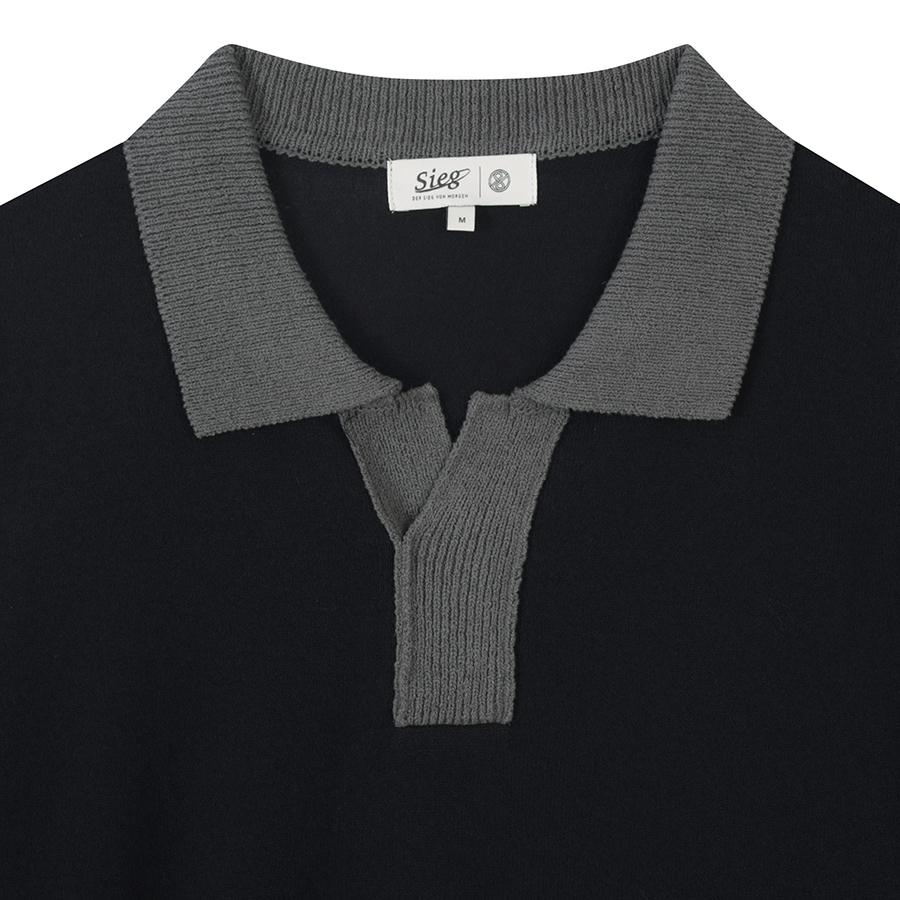 Contrast Collar Terry Pullover (Piuca8005)