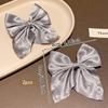 2 Gray Bow Hair Clips, Fashionable and Sweet Style Hair Accessories Suitable for Daily Use