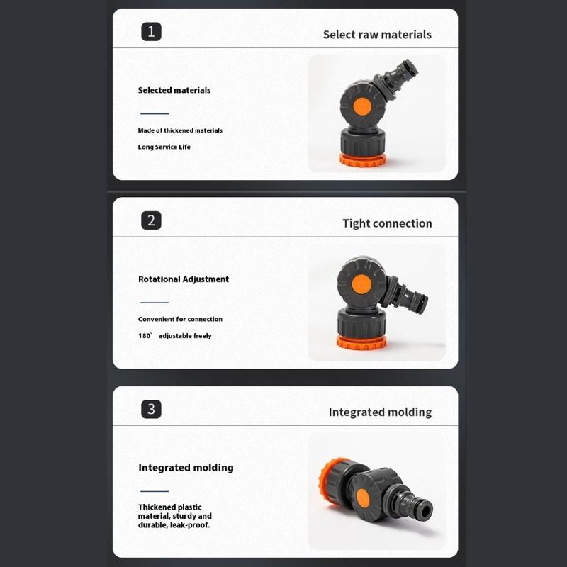 Multipurpose Corrosion Resistant Rotating Spout Connector Featuring On Off Control Valves And 6 Point Thread Design
