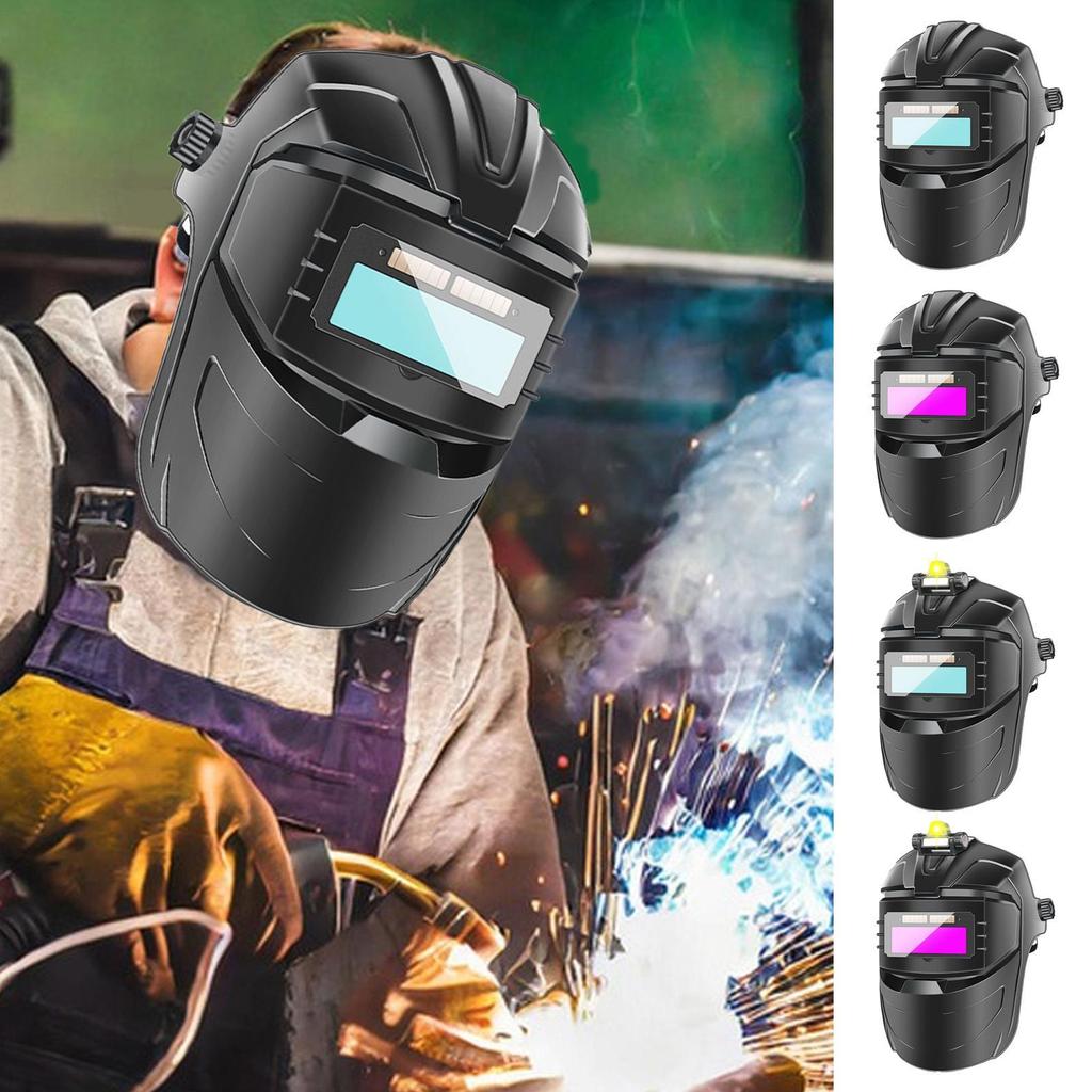 Auto Darkening Welding Hood Anti-Glare Welding Helmet Wide Shade Anti-Fog Face Protector Adjustable Headgear For Construction
