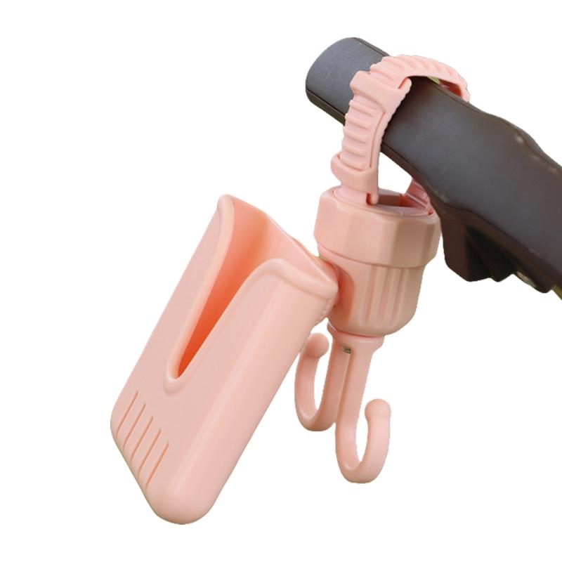 Multifunctional Baby Strollers Accessory Double Hook and Rotatable Phone Stand Bracket for Easy Shopping and Walking