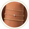 14K Gold Plated Bracelet for Women, Stackable Link Bracelet Set