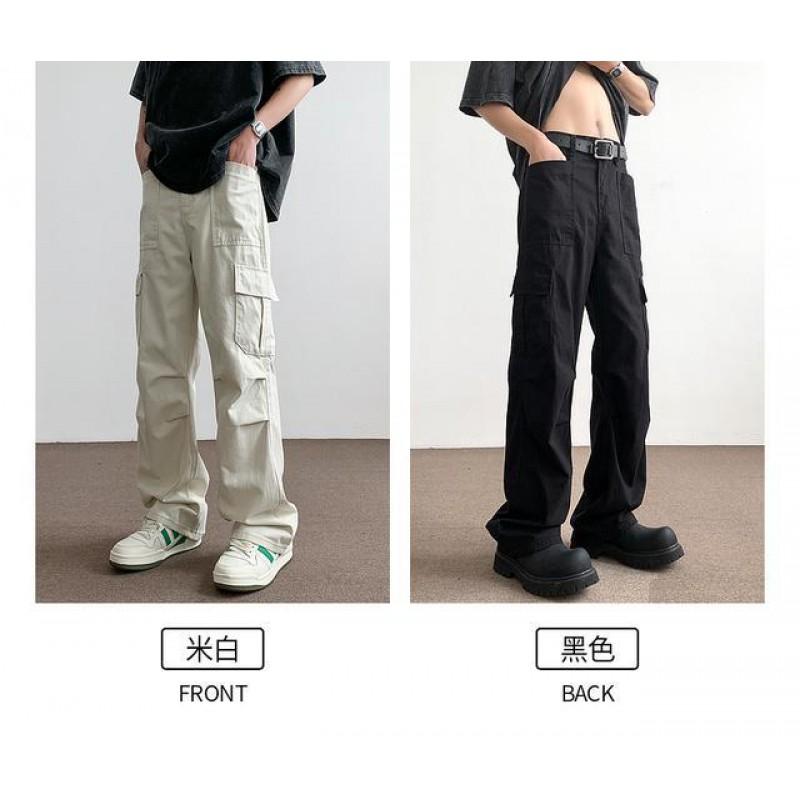 Mens Loose Straight Cargo Pants Casual Outdoor Sports Trousers Teenagers Fashion