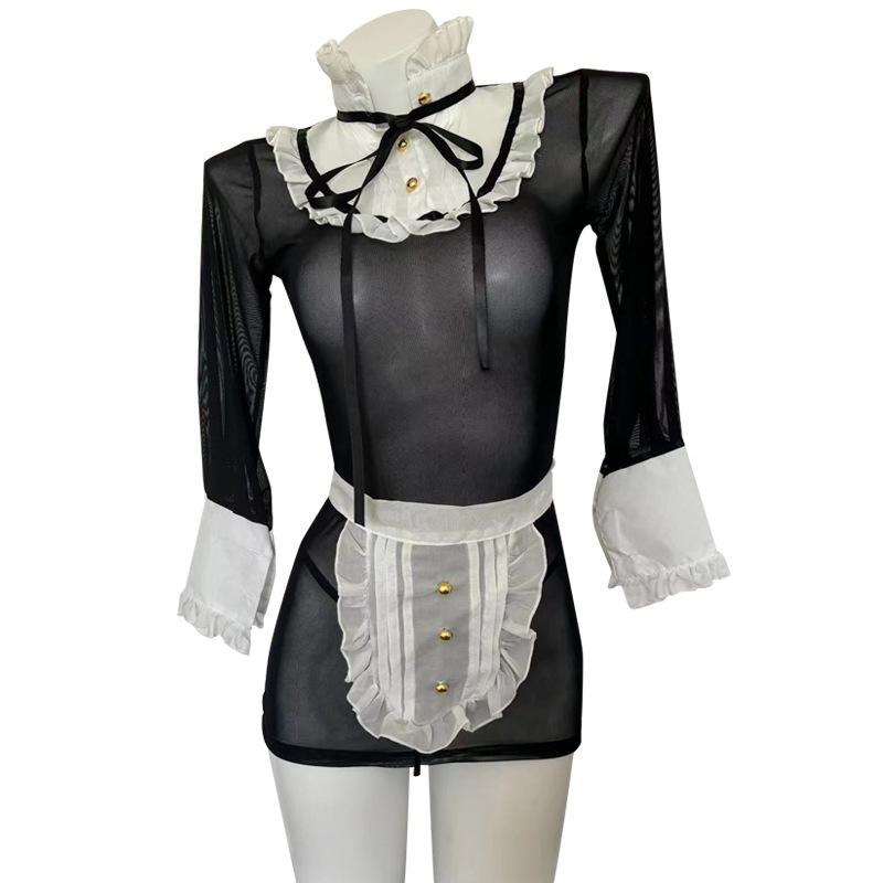 Sexy Lingerie Pure Desire Maid Uniform Seduction Free Passion Mesh Perspective Maid Passion Suit