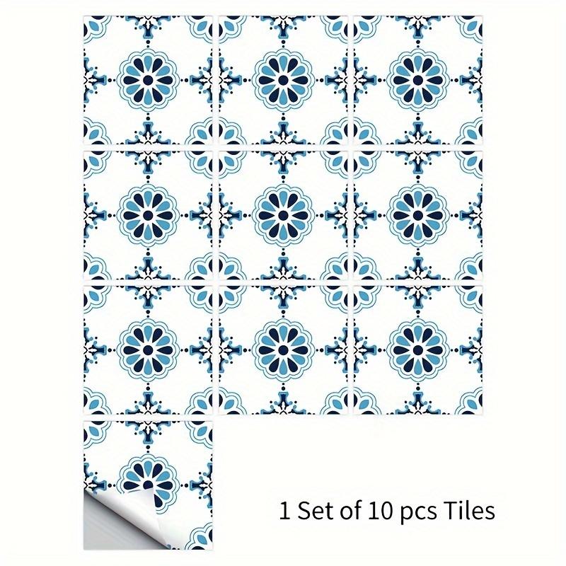 

10 шт. Водонепроницаемые самоклеящиеся наклейки на стену - Наклейки для плитки для ремонта арендованного жилья, Современный декор для ванной 10pcs синий