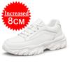 Men Genuine Leather Sneakers Elevator Shoes Invisible Breathable Heightening Shoes 6/8CM Men Casual Sneakers Board Tennis Shoes