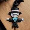 Handmade Genuine Leather Cute Small Flame Bag Pendant Car Key Chain Rope Ring Scarecrow Pendant Decoration New Pendant Bag Charm
