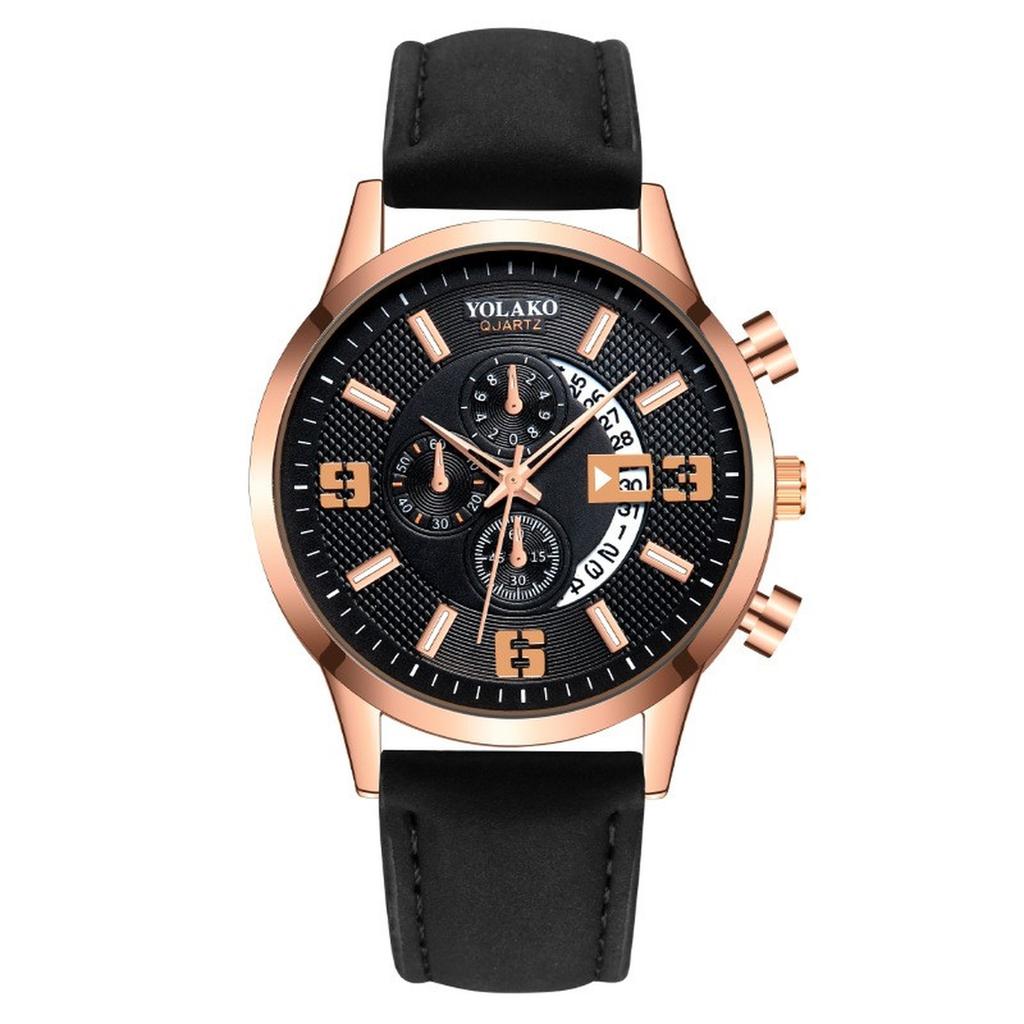 Mens Leather Business Fashion Watch Strap Watch For Gift Giving