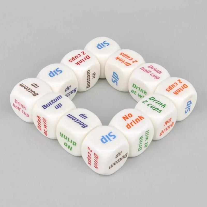 3Pcs New Funny Drinking Sip Dice Roll Decider Die Game Party Bar Club Pub Gift Toy Suitable Household Decoration Supplies