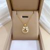 Micro-Inlaid Necklace Earrings Set Light Luxury Ring Bow Personality Temperament Banquet Earrings Necklace Group