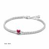 Nový 925 Silver Charm Sparkling Red Heart Halo Bead Fit Náhrdelník s červeným srdcem pro ženy G ift Jemné šperky Diy