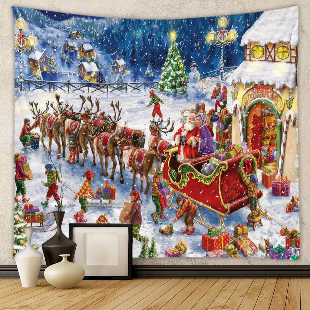 Grenzüberschreitender Außenhandelshintergrund, Stoffstil, hängender Stoff, Raum, hängender Stoff, Weihnachtsteppich