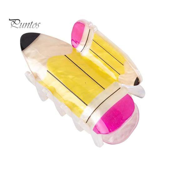Acrylic Hair Claw School Bus Pencil Computer Fruit Shape Hair Clip Women Grabber Style Hairpin Hair Accessories