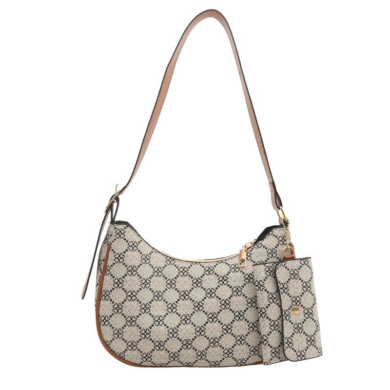New Foreign Style Simple Shoulder Bag Casual Underarm Fashion Bag Women's 2024 European and American Commuter Crescent Bag Messenger Bag
