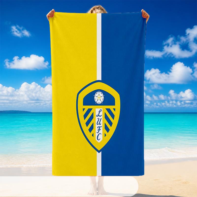Quick Dry Beach Towel Leeds United Pattern, Lightweight Absorbent Towel for Pool Beach Vacation Use