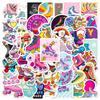 50Pcs Roller Skates Stickers Waterproof Reusable DIY Decals for Phone Laptop Tablet