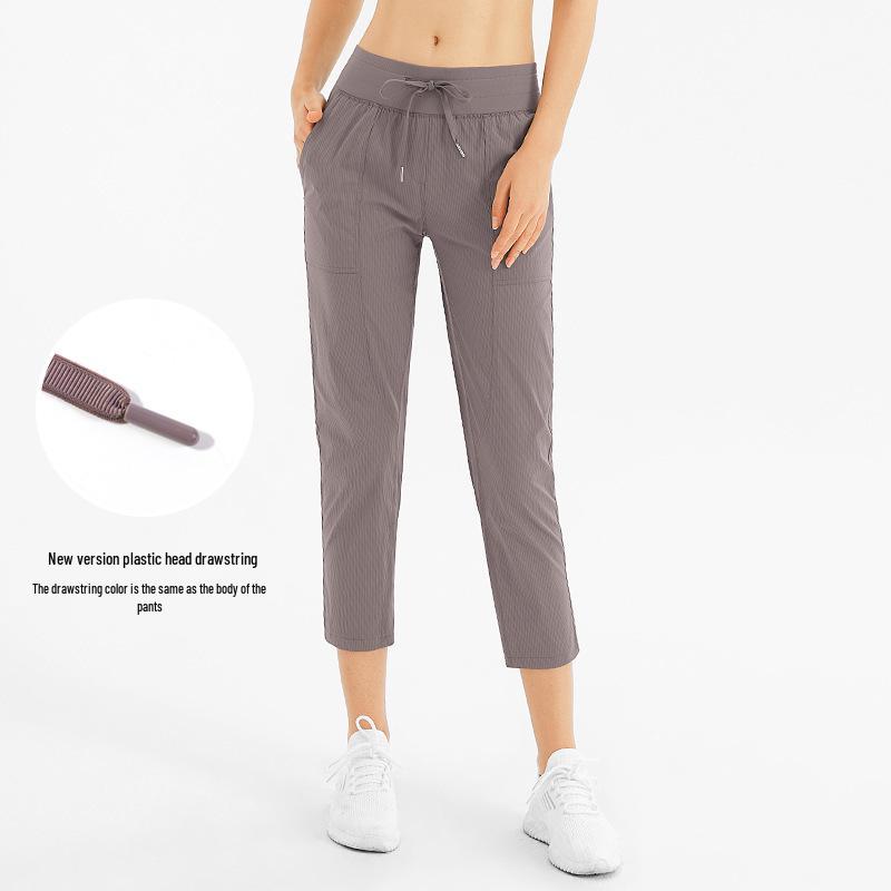 INFLACHI Women s Quick-Dry Breathable Yoga and Running Cropped Pants Large