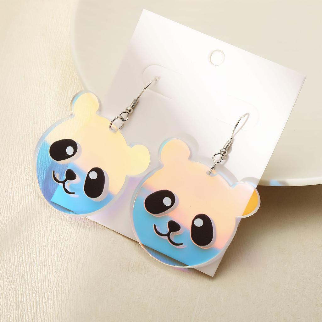 Environmentally Friendly Acrylic Earrings, Laser Cute Cartoon Panda Earrings, Earrings.