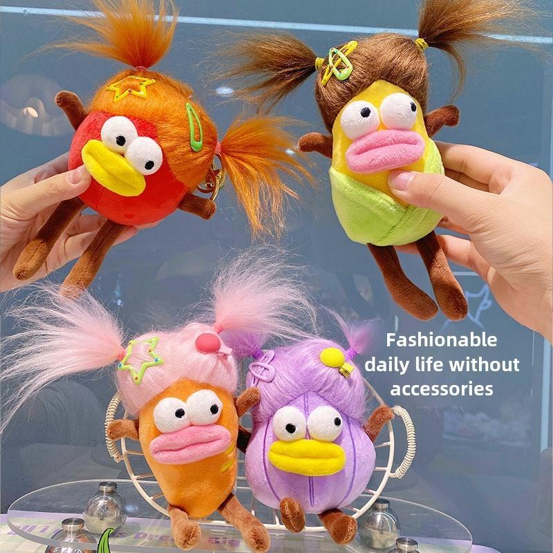 Hair Vegetable Explosive Sausage Mouth Small Pendant Plush Keychain Decor Bag