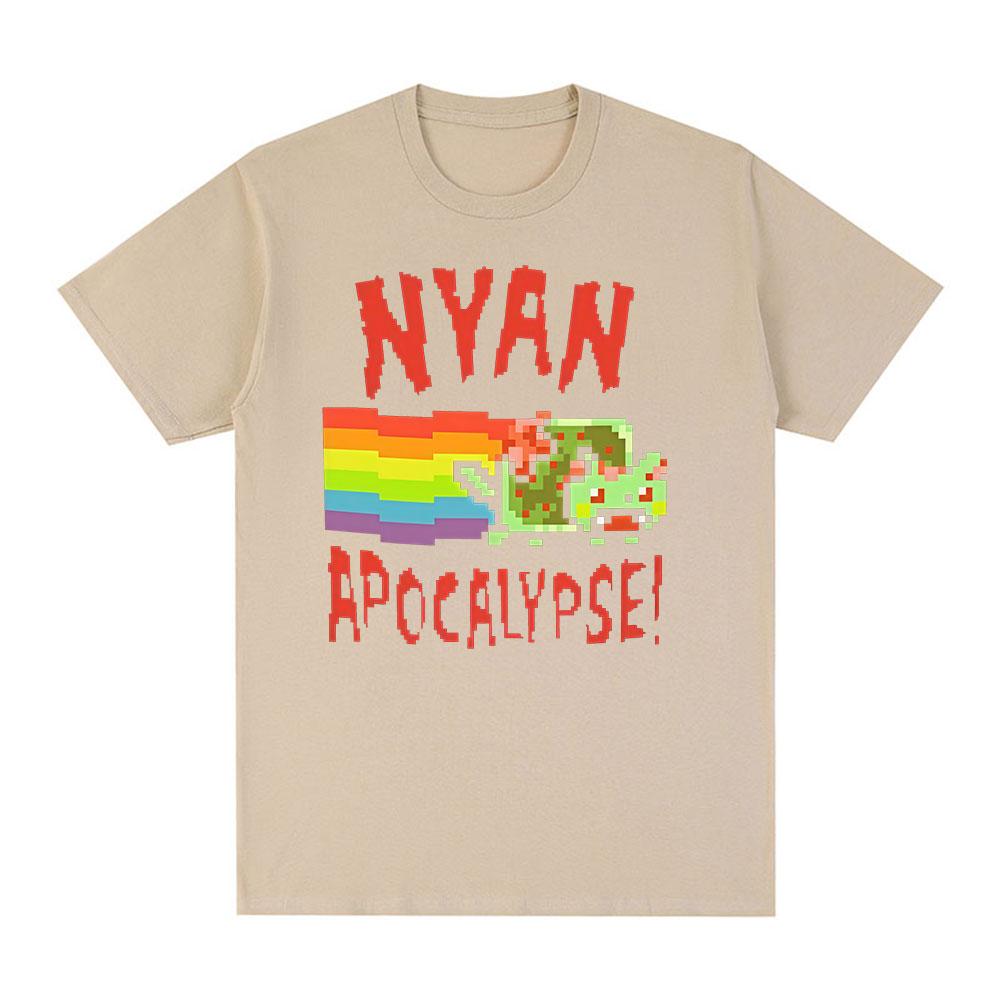 Nyan Rainbow Cat Funny Meme Tshirt Unisex Women Clothing Fashion Casual Tshirts Kawaii Harajuku Short Sleeves T Shirts Streetwear