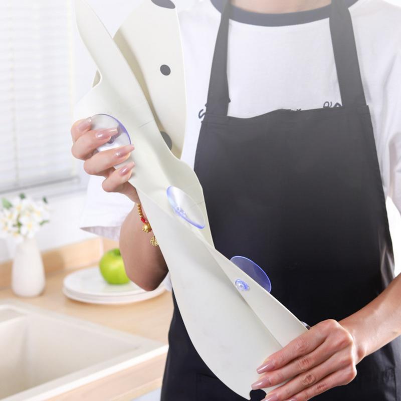 Sink Splash Guard Polar Bear Shape Non-slip Suction Cup Anti-Splash Dish Vegetable Washing Water Baffle Board Kitchen Supplies