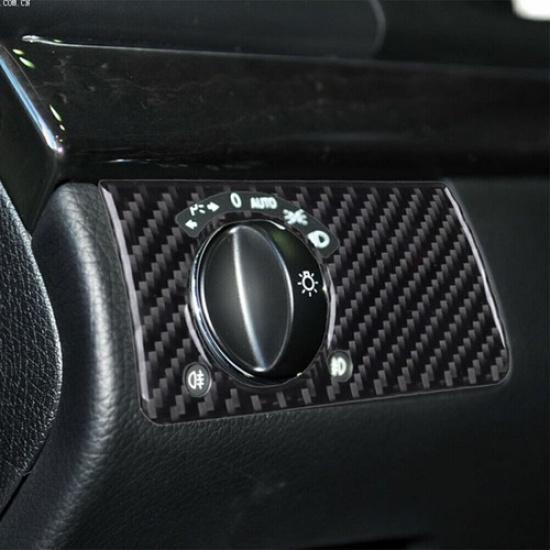Carbon Fiber Interior Headlight Switch Button Cover Trim For Mercedes-Benz W211