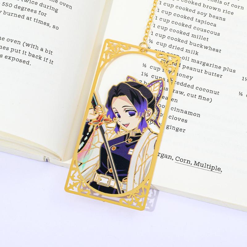 Anime Demon Slayer No Yaiba Metal Bookmark Tanjiro Nezuko Zenitsu Anime Cosplay Gift For Students Stationery Collection Bookmark