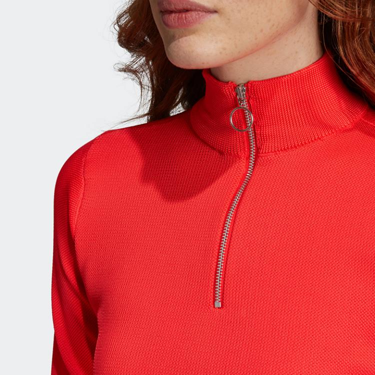 adidas Maglione in Maglia Casual Sportivo con Collo Alto Donna Maglione Rosso DU8504