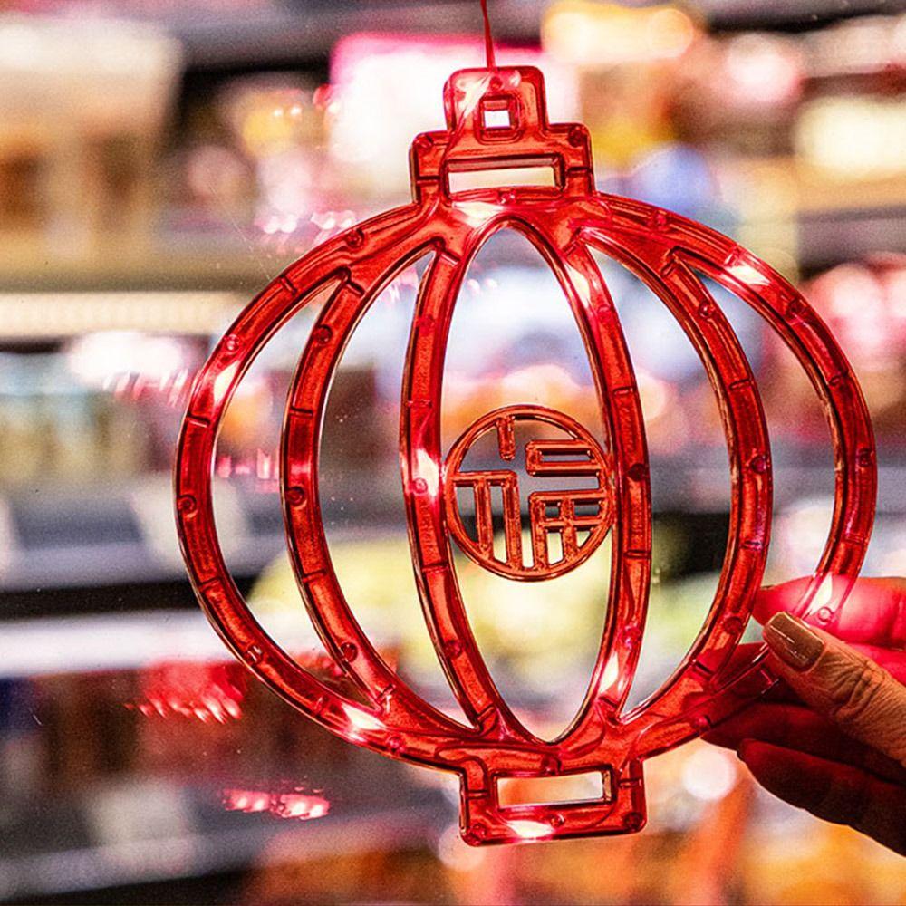 

Hanging New Year Suction Cup Lamp Glowing Window Hanging Lights Festive Supplies Lantern Fu