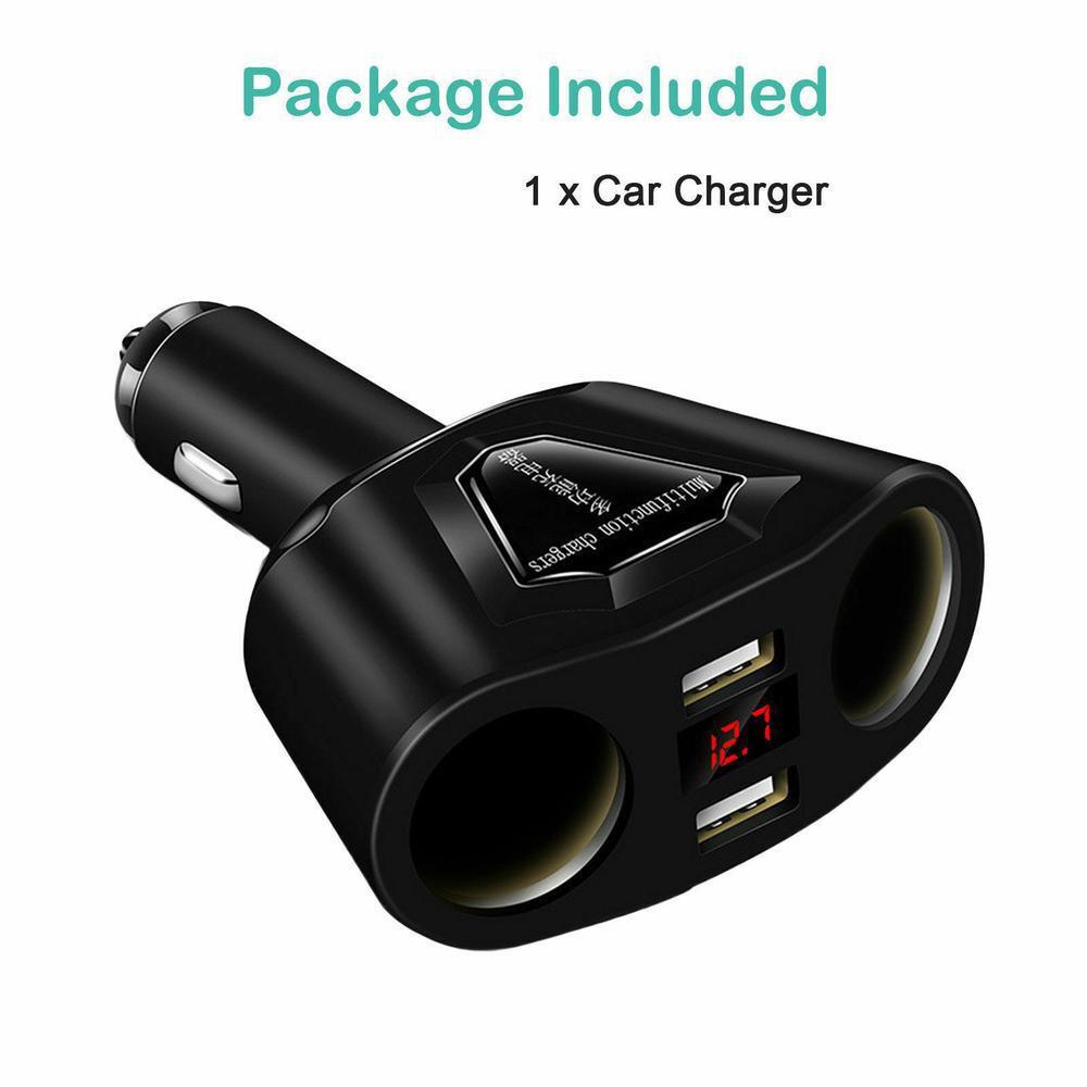 

Двойное зарядное устройство USB, адаптер питания, автомобильный ЖК-разветвитель постоянного тока 12 В 1PCS