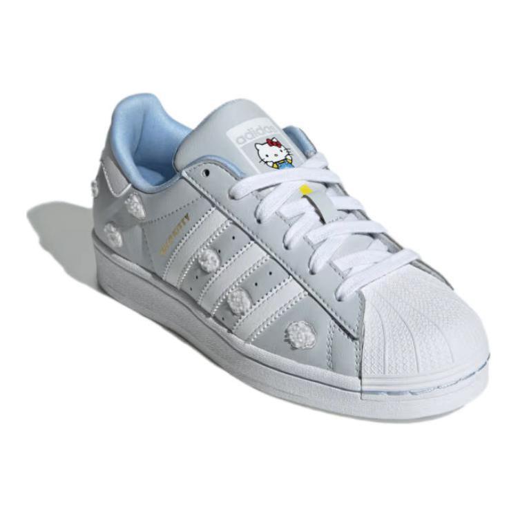 Adidas Hello Kitty x Superstar J Embroidered Clouds Kids Sneakers Blue Halo-Blue Cloud-White IF7021