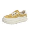Casual spring and summer Forrest Gump shoes step on little white shoes, women's feces feel mesh breathable yellow leather mesh shoes 2025 new th