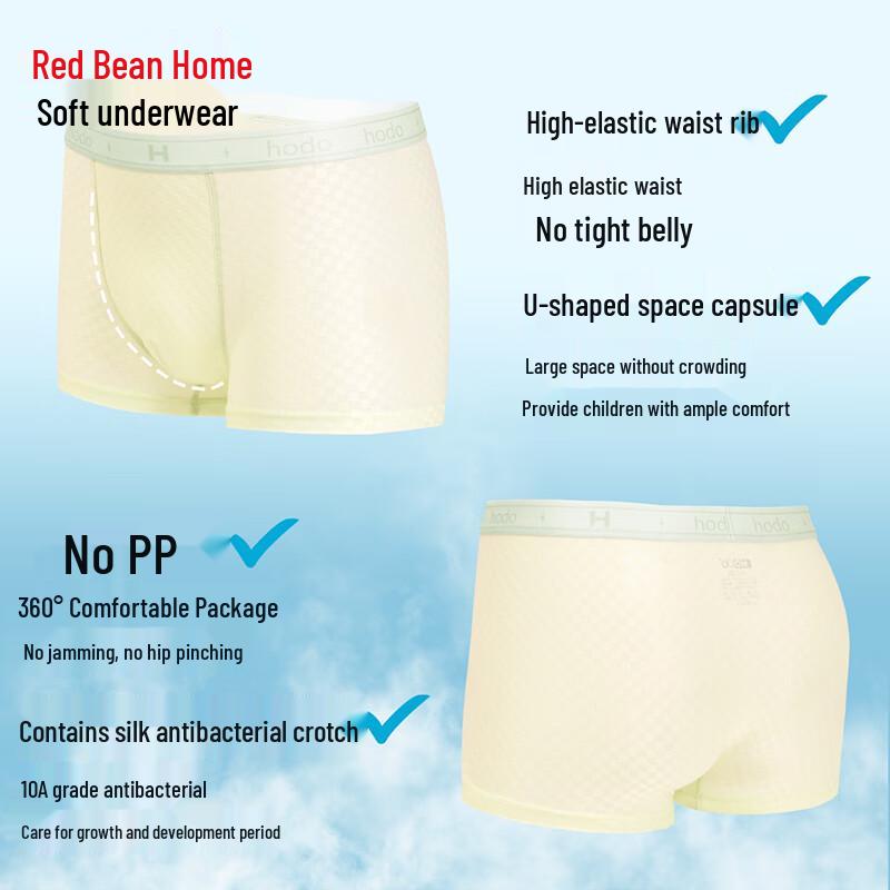 Hodohome Teen Boys' Ice Silk Antibacterial Boxer Briefs