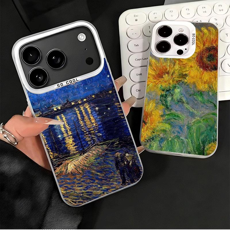 Van Gogh Oil Painting Aesthetics Soft Phone Case for iPhone 15 16 17 Pro Max 17Air 16E 14 Plus 13 12 Mini Shockproof Cover Back