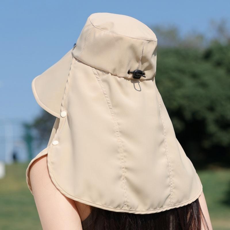 Sun Hat Children'S Outdoor Uv Protection Sun Hat Elegant Face Cover Neck Shawl Hat Travel Beach Hat