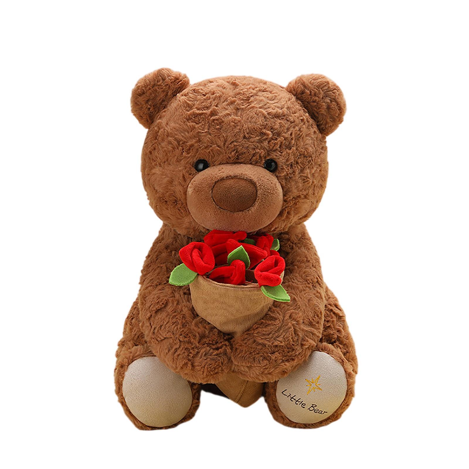 

Разнообразие Медведь Роуз Шляпа Детская плюшевая игрушка кукла, очаровательный подарок для детей, мягкая игрушка животное One Size кофейный