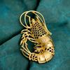 1Pcs Gold Color Retro Metal Embossed Butterfly Women'S Brooch Ocean Style Lobster Decoration Pins Party Wedding Jewelry