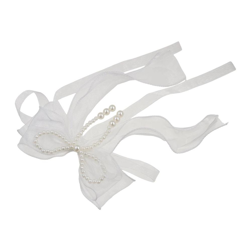 Easy To Use Curtain Bow Tiebacks Princess Style Pearl Bow Design Pearl Bow Curtains Straps Light Luxury Curtains Binding Rope