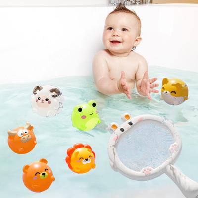 Glowing Animal Bath Toy Set No Hole Light Up Bathtub Toy Luminous