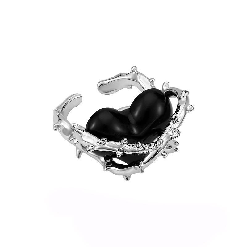 

Niche Design Black Thorns Love Ring ins Cold Wind Premium Open Ring Unlimited Hertz Ring adjustable open band