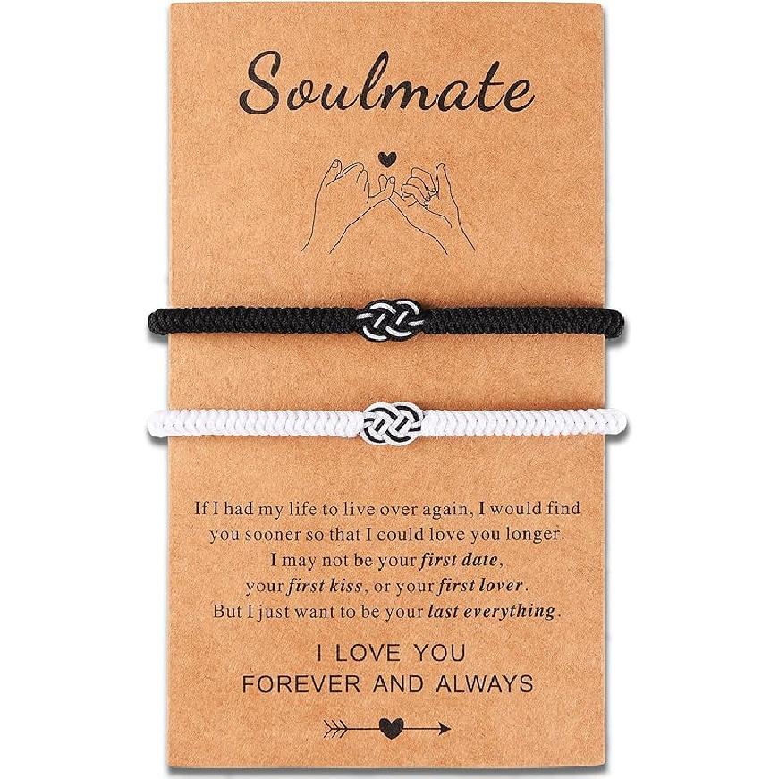 Matching Bracelets for Couples Best Friends Birthday Gifts for Her Him Soulmate Red String of Fate Relationships Bracelets for Boyfriend Girlfriend