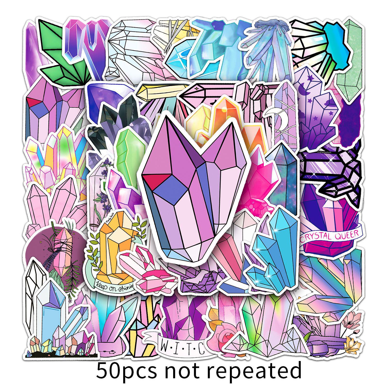 

50pcs Trendy Crystal Luggage Stickers for Laptops, Cars & More