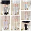 Cute Sweet Children Mid-Tube Hosiery Ribbon Bow Princess Lolita Lace Stockings Cotton Solid Color Balletcore Socks Kids