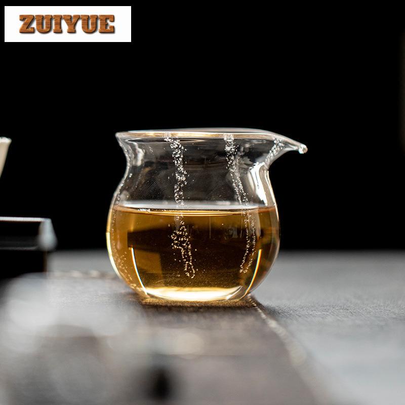 Handmade Blow Bubble Crystal Glass Tea Pitcher Japanese Fair Cup Cha Hai Justice Cup Dahongpao Fair Mug Teaset Supplies Craft