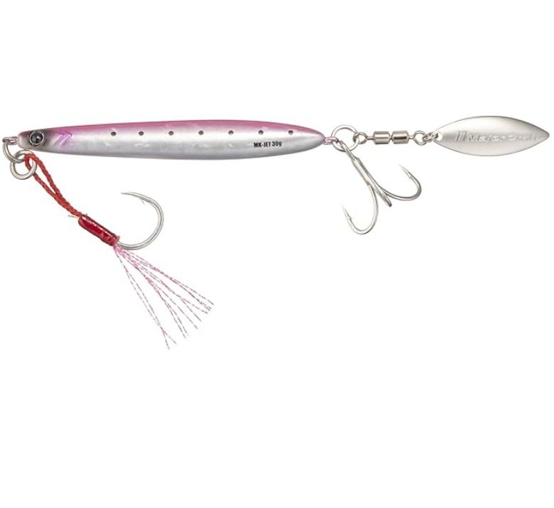 

MAKI JIG JET 30g #29 Pink Sardine - Metal Jig Lure with Rear Blade for Saltwater Fishing 30g розовый