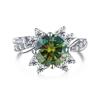 8mm S925 Sterling Silver Round Moissanite Micro Pave Flower Design Ring Ice Flower Sweet Daily Party Wear D VVS1 Exquisite Jewelry
