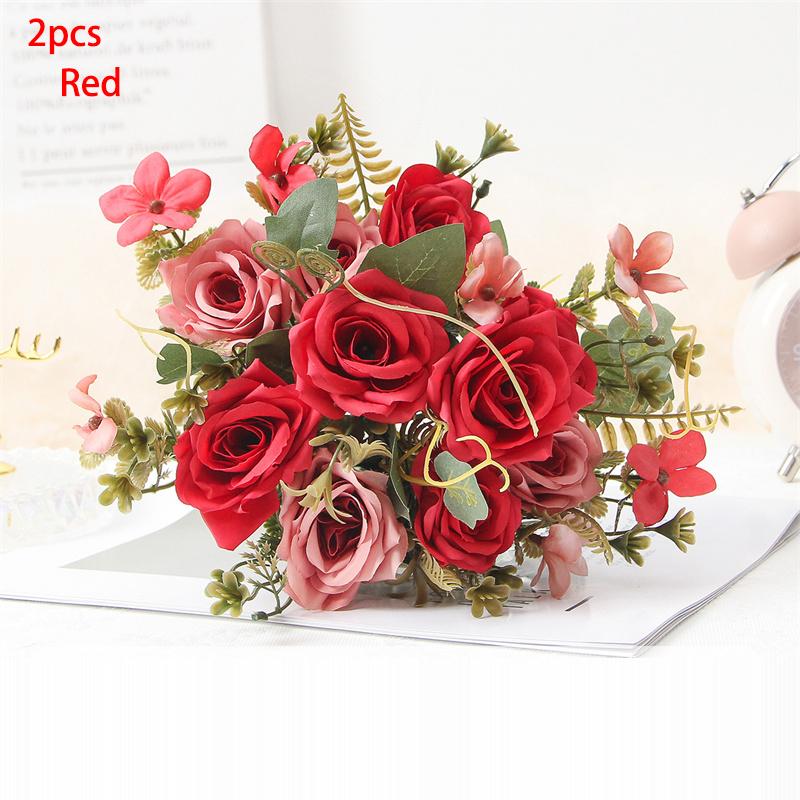 2PCS Artificial flower bouquets, artificial roses, high-end artificial flower bouquets.