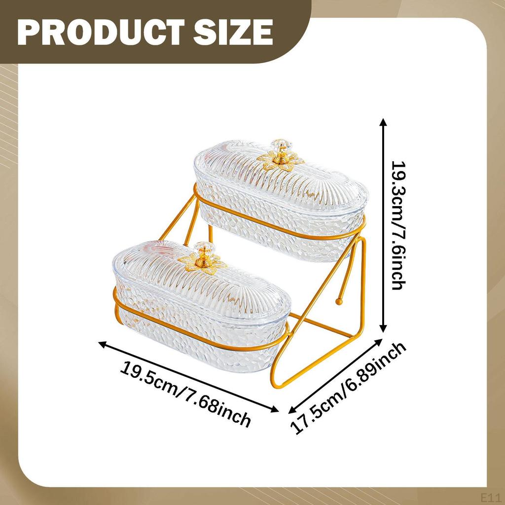 Fruit Basket Appetizer Platter 2 Tier Elegant Countertop Organizer Bowl Tiered Serving Tray
