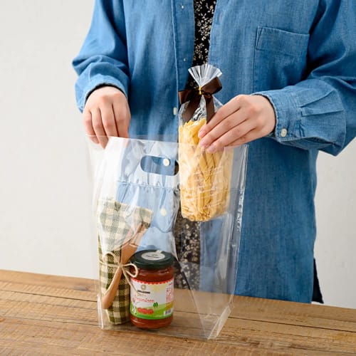 HEADS M-OPBS Clear Stand Bags, Made In Japan, 28 X 29.5 X 9 Cm, 30 Count, with Handles