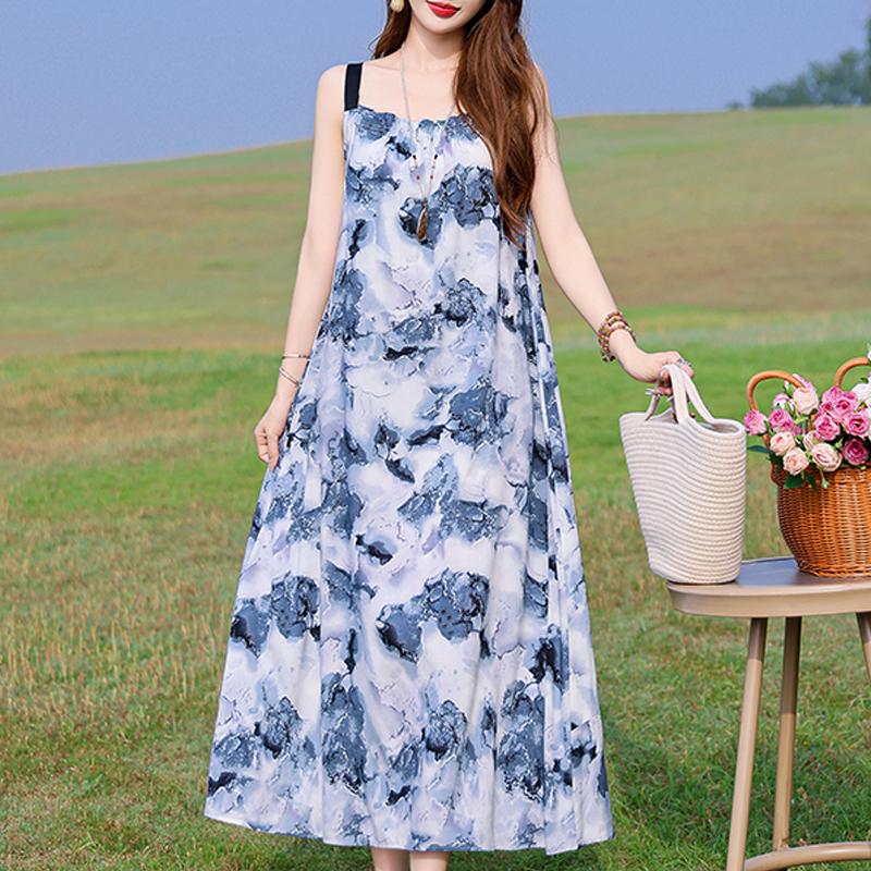 Elegant Women's Long Dresses Summer Vintage Clothes Casual Summer Dress